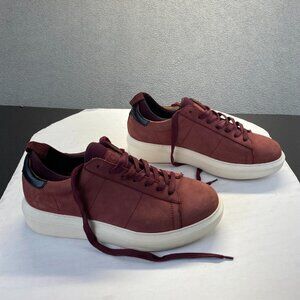 Greats Brooklyn Shoes Womens Size 9.5 Maroon Suede Casual Sneakers Made In Italy